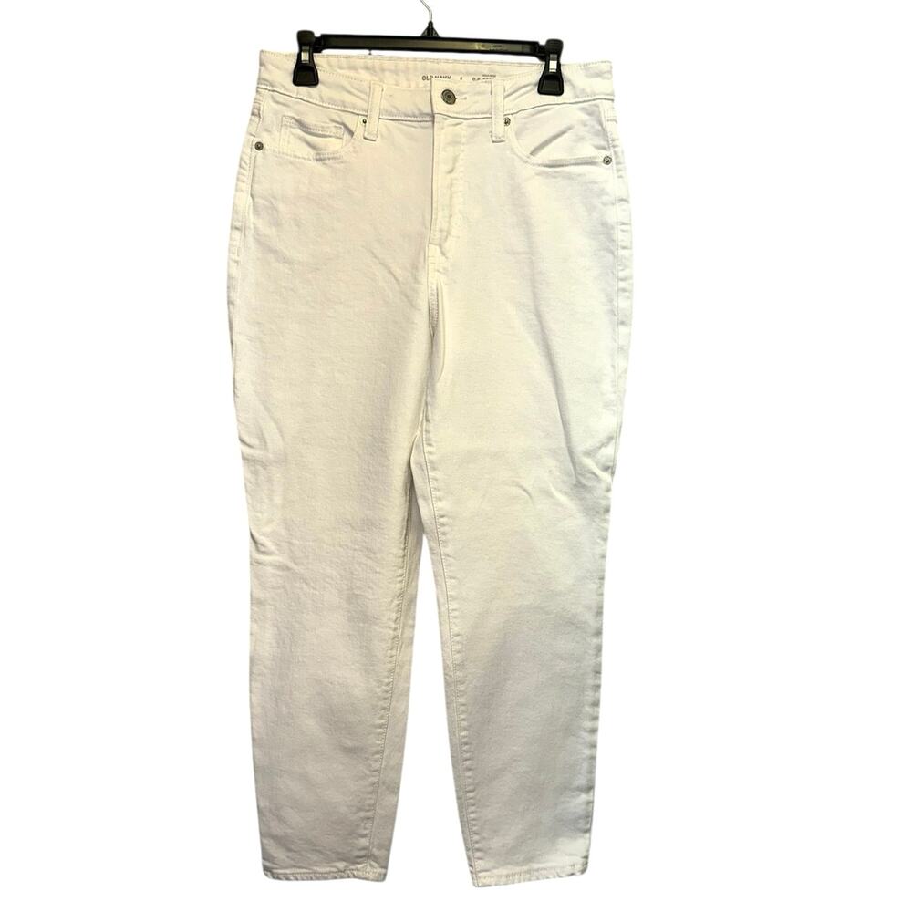 Old Navy High Rise OG Straight Jeans Size 8 White Denim Secret Smooth Pockets